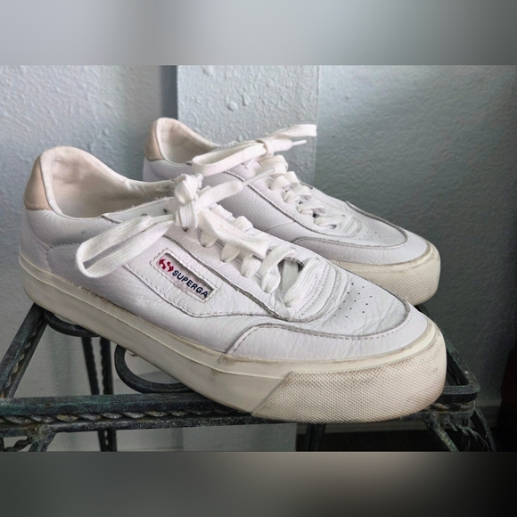 Superga Shoes - Superga White and Cream Women's Sneakers